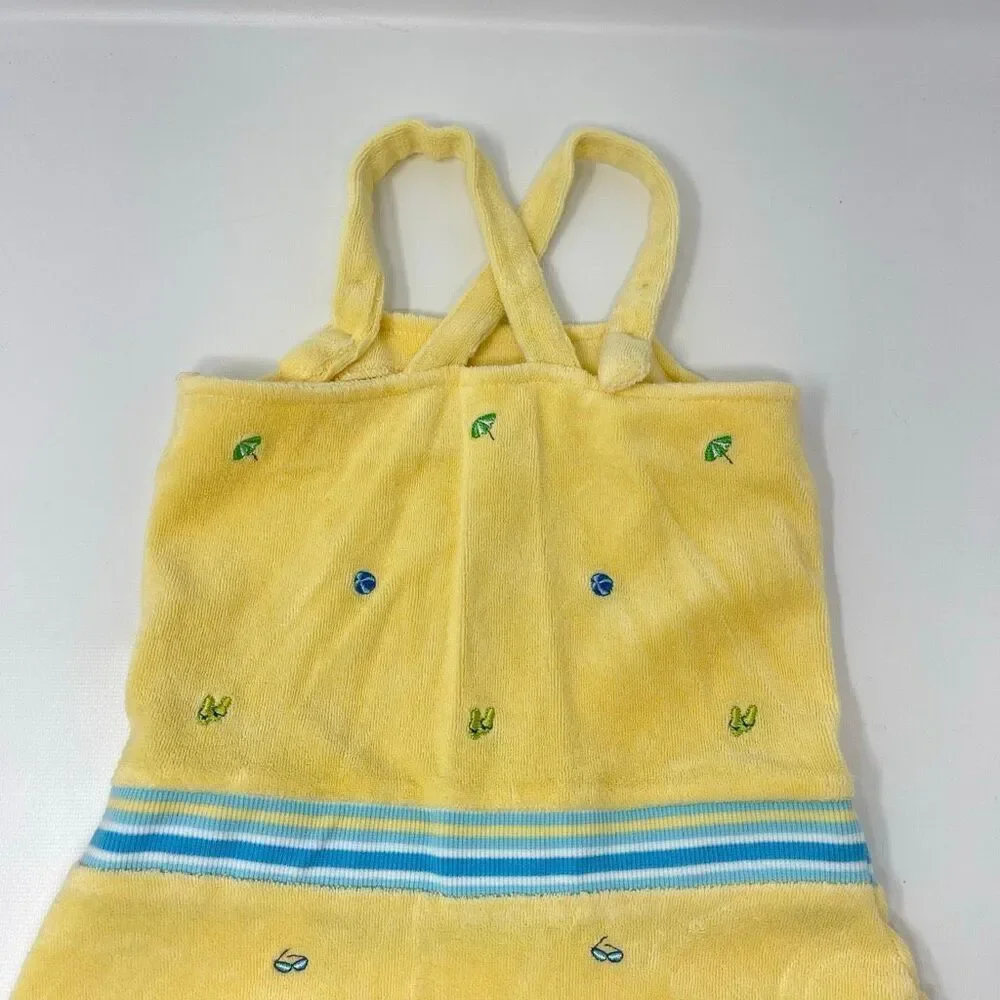 Gymboree Pool Party Yellow Embroidered Terry Dress Vintage 2004 18-24 Months